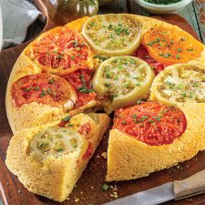 Upside Down Green Tomato Cornbrea Featured in Southern Cast Iron May/June 2022