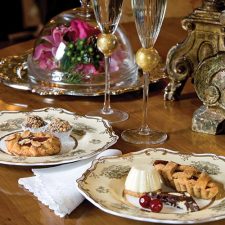 Christmas desserts on dining decor