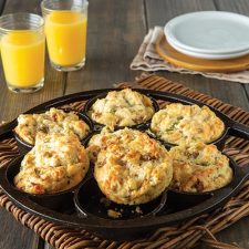 Sausage muffins and orange juice