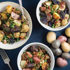 potato, peas, and bacon salad