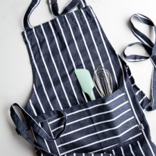 navy striped apron