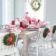 Christmas decorated dining room