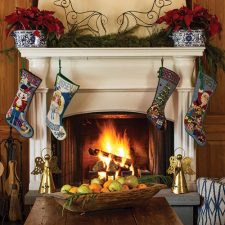 Fireplace with stockings