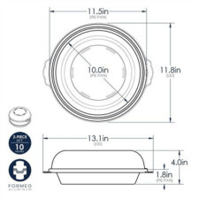 High Dome Pie Cover Dimensions