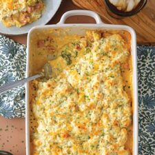 Broccoli Ham Cheddar Cobbler